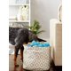 thumbnail image 1 of 1pc Medium High Pet Storage Basket With Grid & Paw Print Pattern For Storing Pet Toys, Clothes And Snacks, 1 of 4