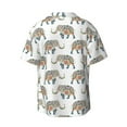 thumbnail image 2 of Vsdgher Indian Elephant Print Men's Wrinkle Free Untucked Cuban Shirt Business Casual Button Down Shirts Short Sleeve Shirt, 2 of 7