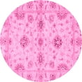 thumbnail image 1 of Ahgly Company Indoor Round Oriental Pink Traditional Area Rugs, 4' Round, 1 of 4