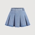 thumbnail image 2 of QTBIUQ Girls Denim Skirt High Elastic Waist Skort Utility A-Line Summer Jeans Skirt, 2 of 6