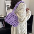 thumbnail image 4 of Bolso tejido a mano para mujer, bolso de hombro tejido de lana, regalos navideños (púrpura) Ndcxsfigh Para Estrenar, 4 of 5