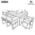 thumbnail image 2 of Harper & Bright Designs Metal Patio Dining Table Set for 6 with Umbrella Hole, Outdoor Dining Furniture with Rectangle Table and 6 Chairs Set with Removable Cushions for Backyard Garden, Beige, 2 of 14