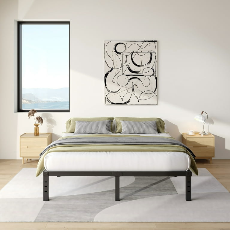 COMASACH 14 inch King Bed Frame, Easy Assembly, No Box