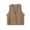 Khaki, variant on Pitauce Women's V-Neck Button Down Sleeveless Linen Vest Casual Loose Open Front Crop Tops Lightweight Cardigan Blazer Waistcoat Jacket