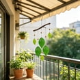 thumbnail image 1 of Campana de viento de hojas de vidrio y ramas de metal con cuentas para decoración de jardín y patio | Campana de viento colgante para exteriores con sonido relajante, 1 of 6