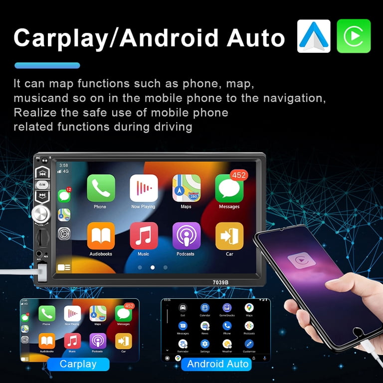 Double Din Car Stereo 2din Car Radio 7 Inch Touch Mirrorlink Android ...
