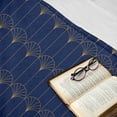 thumbnail image 2 of Ambesonne Art Deco Fleece Throw Blanket Navy Simple Vintage Motif 70"x90" Navy Blue and Sand Brown, 2 of 5