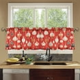 thumbnail image 4 of Yayeee Kitchen Curtains Tier Set of 2 Light Filtering 57"x24" Over Sink Window Panels, Christmas Ornaments Pattern, 4 of 7