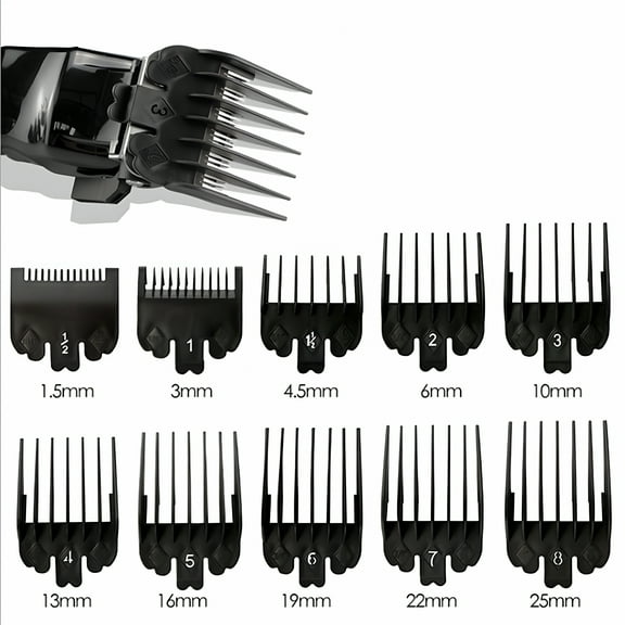 EXLEAF 2026 New 10Pcs Hair Clipper Combs Guide Kit Hair Trimmer Guards 1.5-25Mm Salon Tools for Home Haircuts,Salon Use,Beard Grooming,Precision Trimming,Men'S Grooming,Hair Styling.