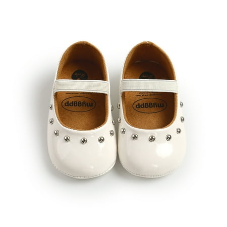 

Carolilly Baby Shoes Solid Color Anti-Slip PU Leather Shoes Prewalker for Girls White/Red/Black/Pink/Golden