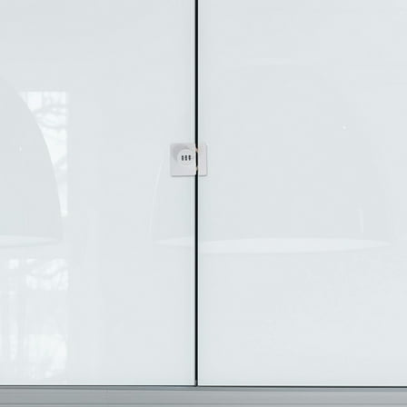 OFFIGAM White Mechanical Keyless Door Lock for Bifold Doors and Closet Security, Easy Installation, and