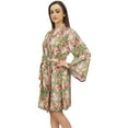 thumbnail image 2 of Bimba Women's Floral Robe Bridal Green Bridesmaid Kimono Sleepwear Cover Up-4, 2 of 5