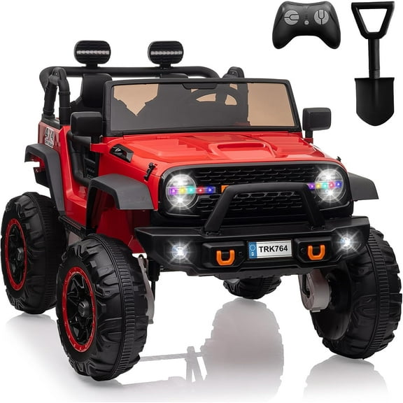Towallmark 24V Ride on Car Toys, Remote Control 4 Wheels Electric Power Car for Toddlers Kids Boys Girls, 2 Seater Motorized Ride on Cars Vehicle, Red
