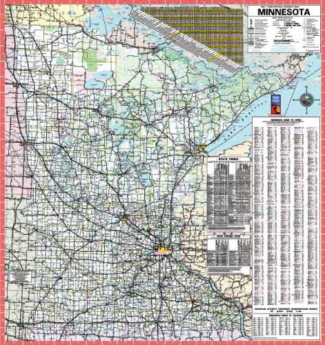 48x52 Minnesota State Official Executive Laminated Wall Map - Walmart.com