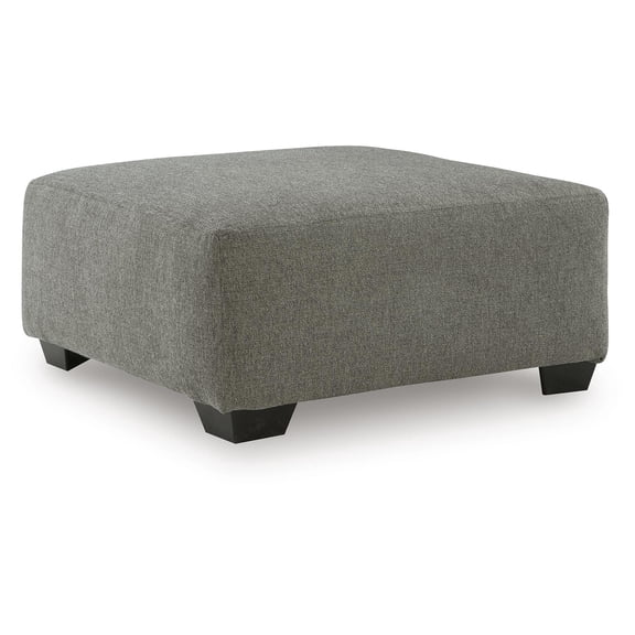 Signature Design by Ashley Revenna Oversized Accent Ottoman, Textured Polyester Upholstery, Greystone