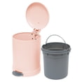 thumbnail image 4 of Glad Bathroom Trash Can, 1.2 Gallon Stainless Steel Small Step Garbage Bin with Lid, Pink, 4 of 7