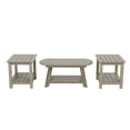 thumbnail image 3 of WestinTrends Tuscany 3-Piece HIPS Outdoor Adirondack Coffee Table and Two Side Table Set, Weathered Gray, 3 of 5