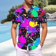 thumbnail image 2 of Wrtxtat Men's Hawaiian Shirts Lapel Short Sleeve Full Button Down Novelty Cruise Holiday Shirts Summer Holiday Vacation Beach Party Shirts Multicolor XXL, 2 of 6
