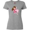 thumbnail image 3 of Inktastic Superhero Girl, Cute Girl, Brown Hair, Pink Cape Women's T-Shirt, 3 of 5