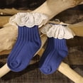 thumbnail image 3 of xiaxaixu Toddler Ribbed Sock Pair, Lacing Hem Elastic Cuff Middle Stockings, 3 of 3