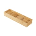 thumbnail image 2 of Caja de madera para cubiertos, organizador de cajones de cocina, caja de almacenamiento, soporte de bambú para cubiertos multiusos, organizador de soltero, 2 of 9