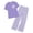 Purple, variant on IFNWSV Summer Outfits for Girls 2 Piece Short Sleeve Checkered Loose Top and Elastic Waist Pants With Pockets Set Mint Green 3-4 Years
