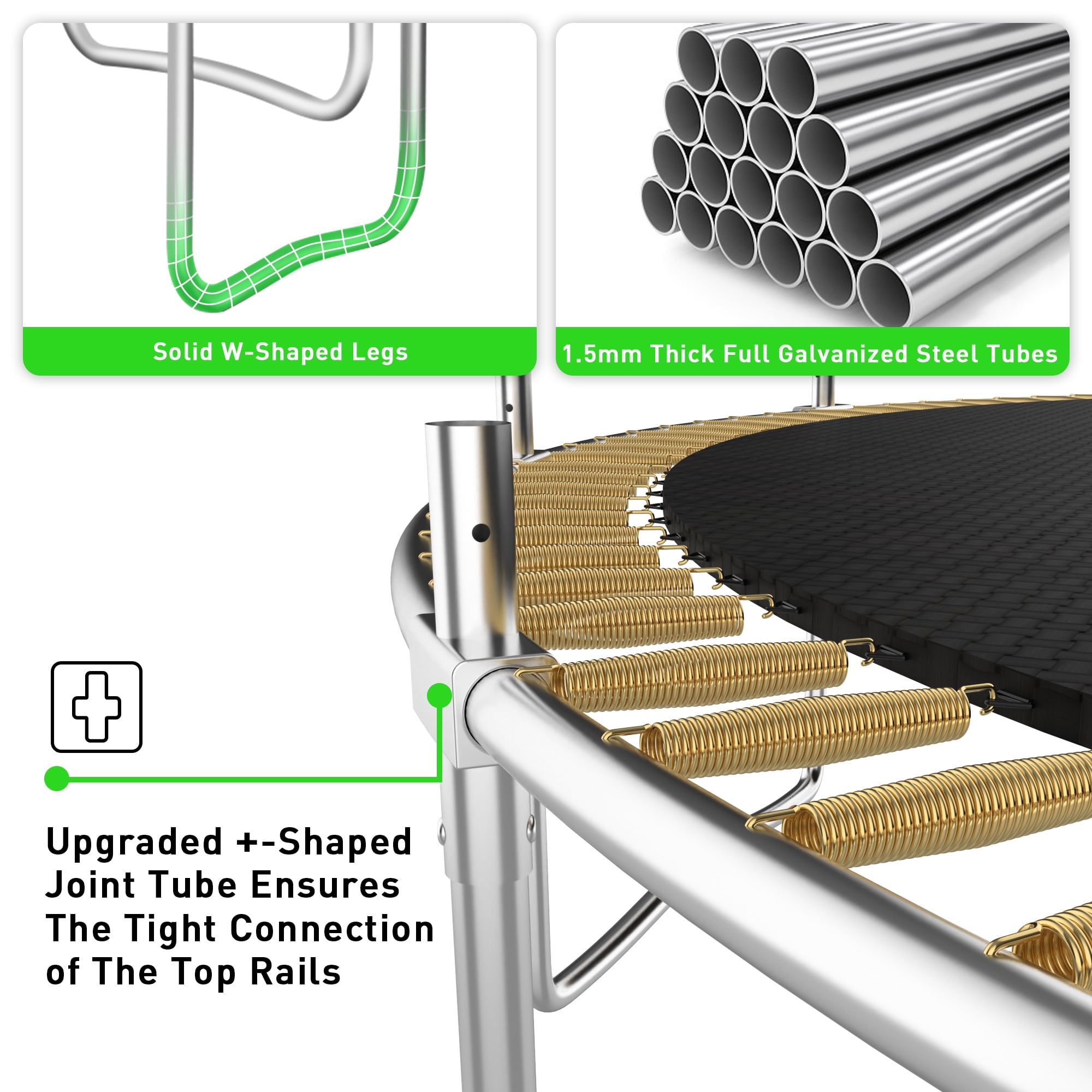 Jump Into Fun Trampoline, 12FT 10FT 14FT 16FT 1200LBS Trampoline for Adults and Kids, Trampoline with Enclosure, Basketball Hoop and Basketball, LED Light and More Gifts, Outdoor Pumpkin Trampoline