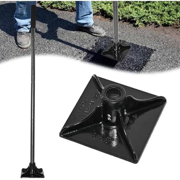 8"x8" Steel Tamper Tool for Yard71" Long Handle Heavy Duty Ground Tamper with Rubber Grip,Ideal Garden Landscaping Rammer for Earth Soil Asphalt Gravel Dirt Compactor Leveling Paver Tool Trash Tamper