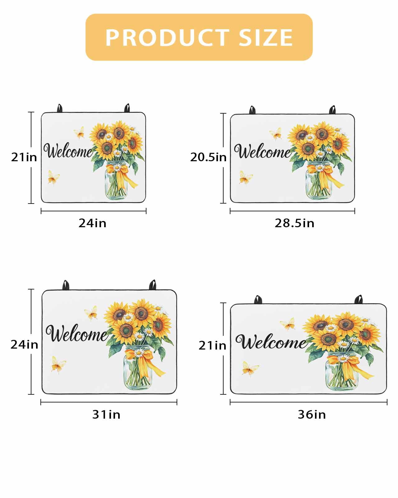 nqOlkjepod Large Induction Cooktop Protector Mat 24"x21", Yellow Sunflower Stove Top Covers for Electric Stove, Butterfly Spring Floral Farm Country Stove Burner Cover Mats, Glass Top Stove Cover
