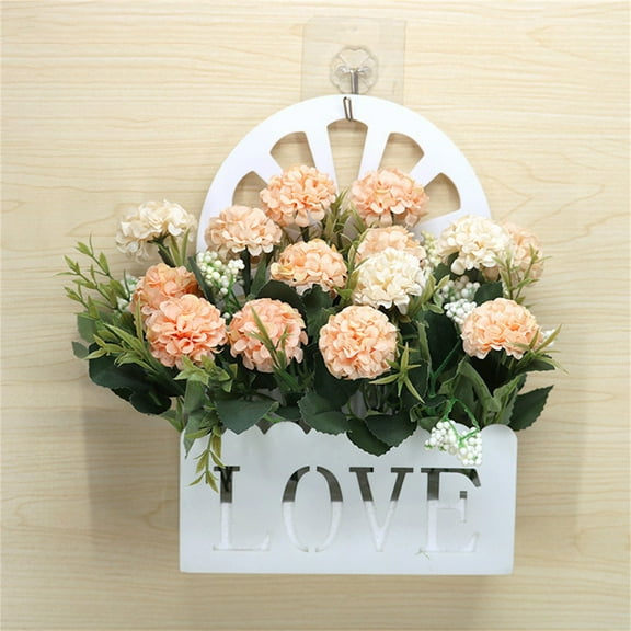Hxoliqit Artificial Silk Flowers In Hanging Basket Outdoor Indoor Patio Garden Decor Artificial Hanging In Basket Funny Ornament Home Decoration Best Gift(White) for Indoor or Outdoor