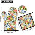 thumbnail image 3 of Pioneer Flower Floral Print Pattern 1-Pack Oven Mitts Set, Heat Resistant Kitchen Gloves, 7.7" X 12", 3 of 6