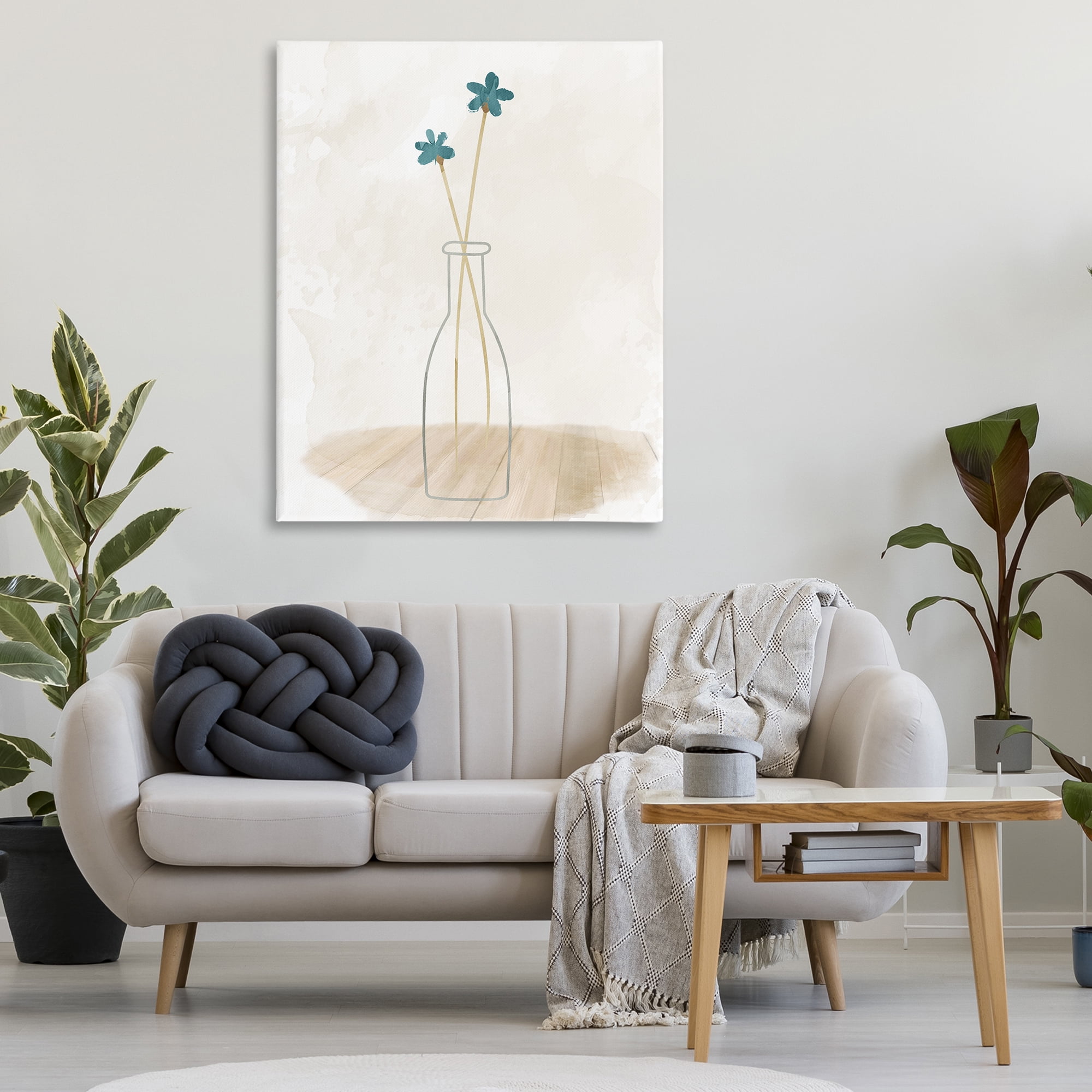 Stupell Industries Simple Watercolor Vase Botanical & Floral Painting Gallery Wrapped Canvas Art Print Wall Art, 36 x 48