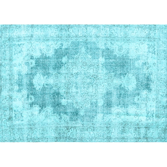 Ahgly Company Indoor Rectangle Persian Light Blue Traditional Area Rugs, 6' x 9'