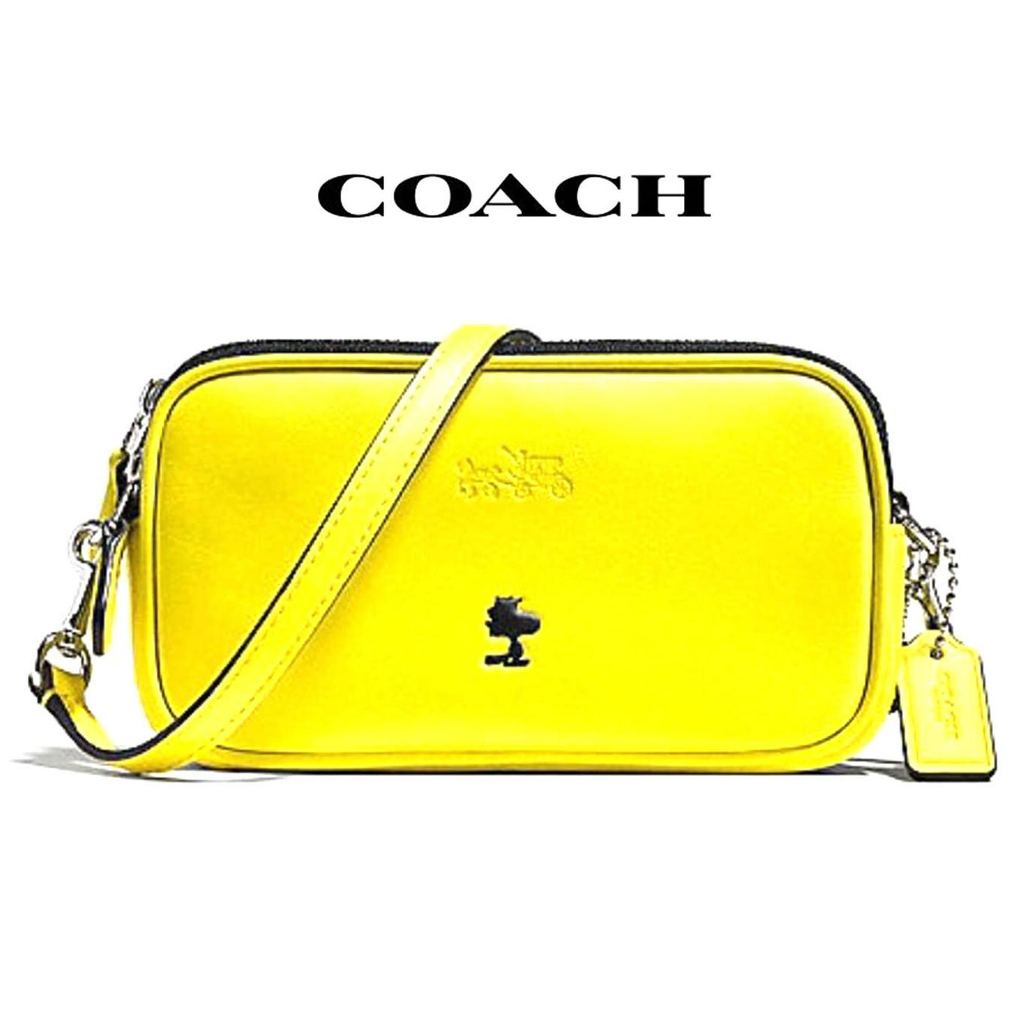 Coach Peanuts X Snoopy Crossbody Pouch Bag Yellow Leather Limited