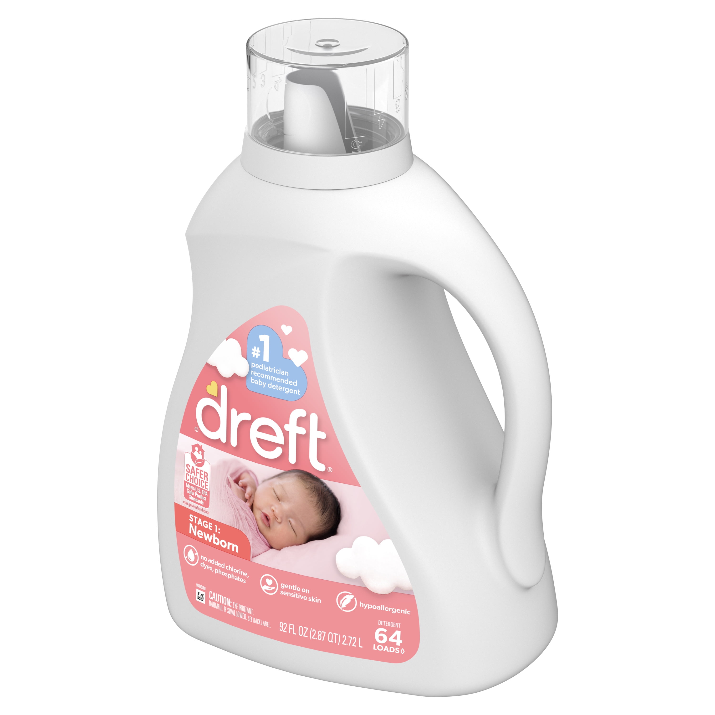 Dreft Stage 1 Newborn Baby Liquid Laundry Detergent 64 Loads