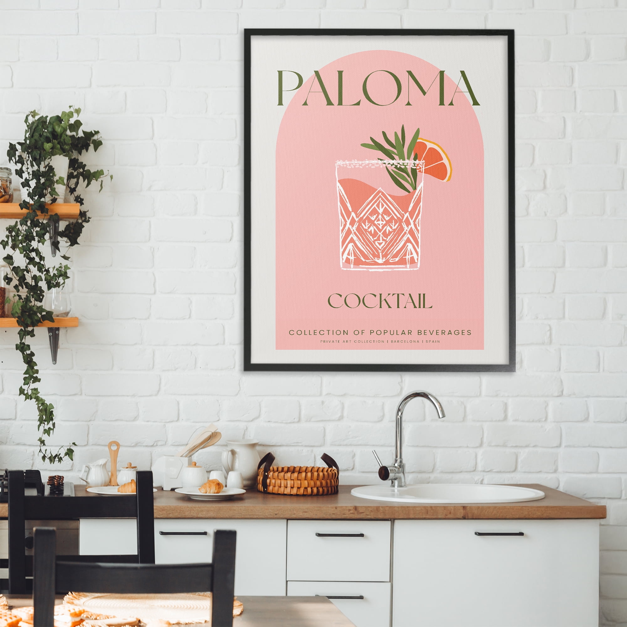 Stylish Retro Paloma Black Framed Giclee Art, design by Lil' Rue