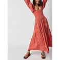 thumbnail image 2 of Women Long Dress Long Sleeve Dress Square Neck Embroidery Flower Loose Swing Dress, 2 of 9