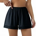 thumbnail image 2 of KyCheLot Womens Sleep Shorts Solid Color Breathable Ice Silk Loose Elastic Waist Pajama Shorts, 2 of 3