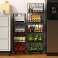 thumbnail image 4 of FZZ 5-Layer Stackable Fruit & Veggie Basket with Wheels: Metal Wire Storage Cart, Ideal for Kitchen, Food Storage & Outdoor Decor, 4 of 5
