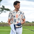 thumbnail image 4 of Daiia Starfish Shell Pattern Men’s Polo Shirts,Solid Deck Shirt,Classic Fit, Breathable Cotton Polo for Casual and Sport Wear-X-Large, 4 of 7