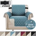 thumbnail image 4 of CHUANK Reversible Quilted Sofa Cover  Waterproof Furniture Pet Protector Throw (Navy Blue  1-Seater Sofa Cover), 4 of 10