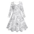 thumbnail image 2 of Robe Fille Manches Longues Dessin Animé Diy Peinte à la Main Drôle Col Rond Robes pour Filles Autres 4-5 Ans, 2 of 4