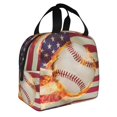 thumbnail image 2 of Honeii Baseball Ball With Flag Print Lunch Bag Women, Lunch Box Lunch Bag for Women Adult Men, Small Leakproof Cute Lunch Tote Large Capacity Reusable, 2 of 8