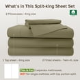 thumbnail image 5 of California Design Den Split King Sheet Set - 500 Thread Count 100% Cotton Sheets, Soft Sateen, Deep Pockets - Pamelo Olive, 5 of 9