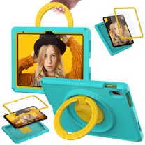 ELEHOLD Rugged Case for iPad 10th Gen 10.9" (2022) with 360° Rotatable Folding Handle Grip Kickstand Function Shockproof Washable Protective Case,Mint