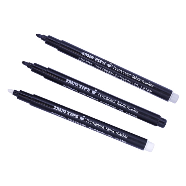 Marcadores de Tela Permanentes de 3 Piezas para Dibujo de Artista, Camisetas, Prendas de Vestir, Zapatos, SM SunniMix Marcador permanente de tela