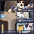thumbnail image 3 of Aspirador de Mano 4 en 1 para Coche, 15000 Pa, Mini Soplador de Aire Portátil Inalámbrico, Aspiradora Recargable de Pantalla LED, Fuerte Succión para Limpieza de Coche, Hogar, Oficina (Azul), 3 of 5