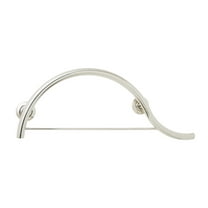 30-inch Designer Curved/Waved Bathroom Shower Grab Bar with Towel Bar, Right-Handed, Polished