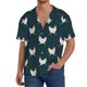 thumbnail image 1 of Balery Funny Chicken Camisa Casual de Manga Corta con Botones para Hombre, Texturizada, Estilo Cubano, para Playa, Verano-X-Large, 1 of 5