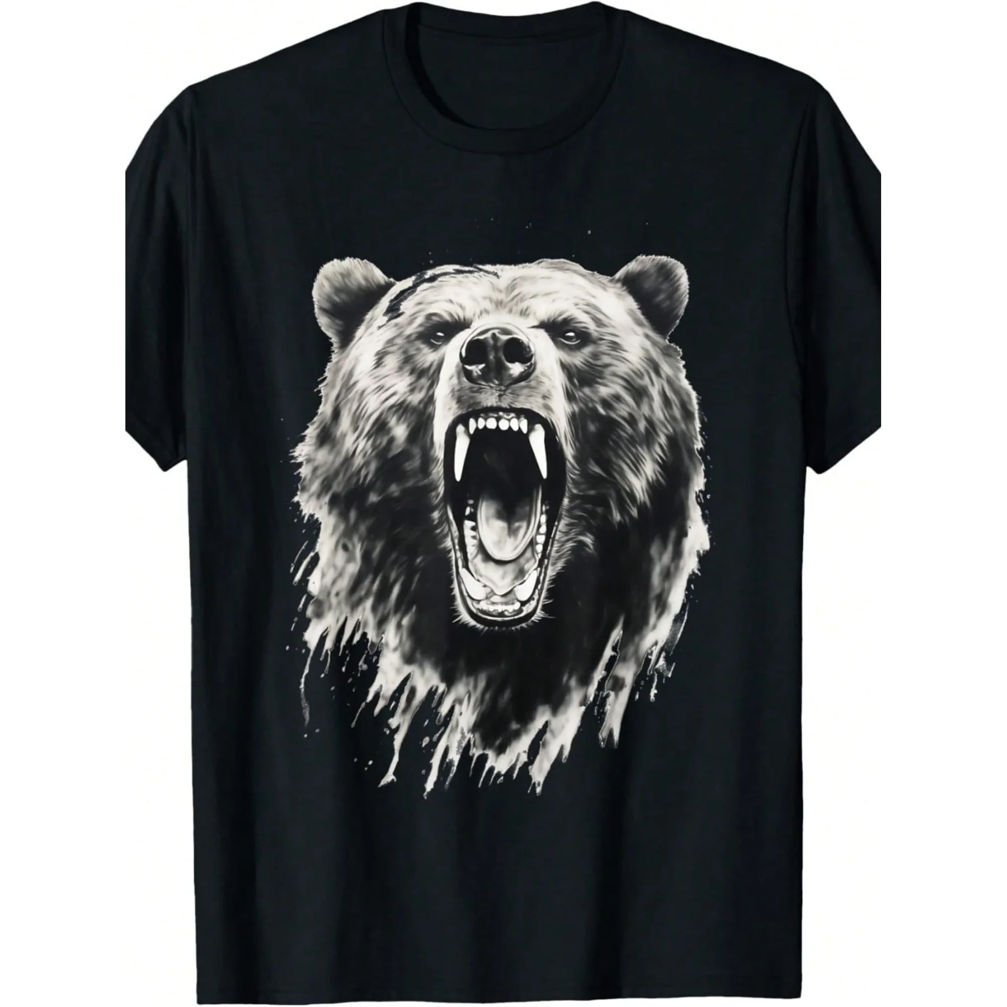 Bear Vintage Angry Grizzly Bear Hiking Camping Camper T-Shirt